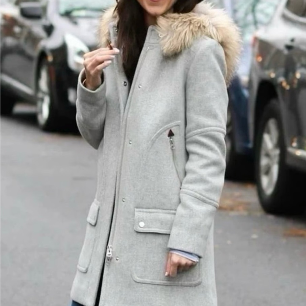 JCrew Chateau Parka in Italian Stadium Cloth Grey